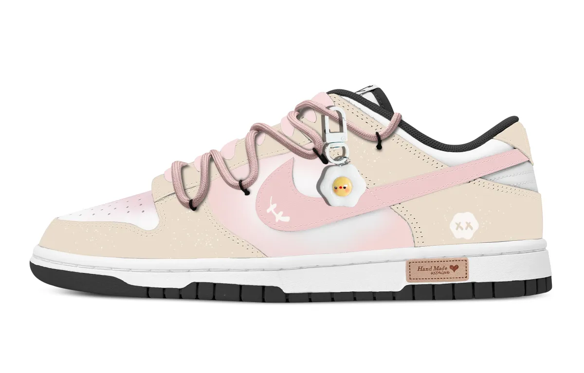 Nike Dunk Dingding Cloud Abrasion Resistant Low top Skateboard Shoes Men's Beige White Pink
