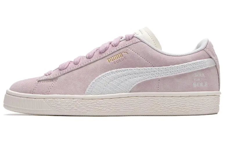 PUMA Suede Textile, Split Cow Leather Comfortable Abrasion Resistant Low top Skateboard Shoes Unisex Pink
