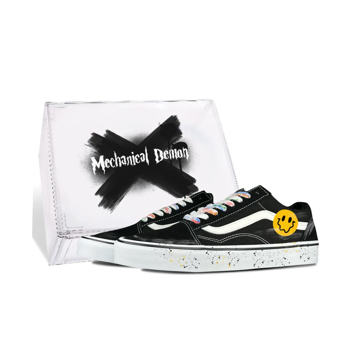 Vans Old Skool Open Ended Fun Plan Slip Resistant Low top Skateboard Shoes Unisex Black White