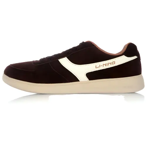 Li Ning Coverage Thermal Slip Resistant Breathable Abrasion Resistant Low top Skateboard Shoes Men's Brown