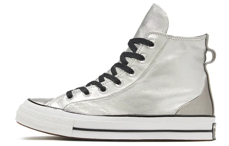 Converse Chuck Taylor All Star Synthetic Leather Liquid Silver Slip Resistant Cushioning Slip Resistant Cushioning