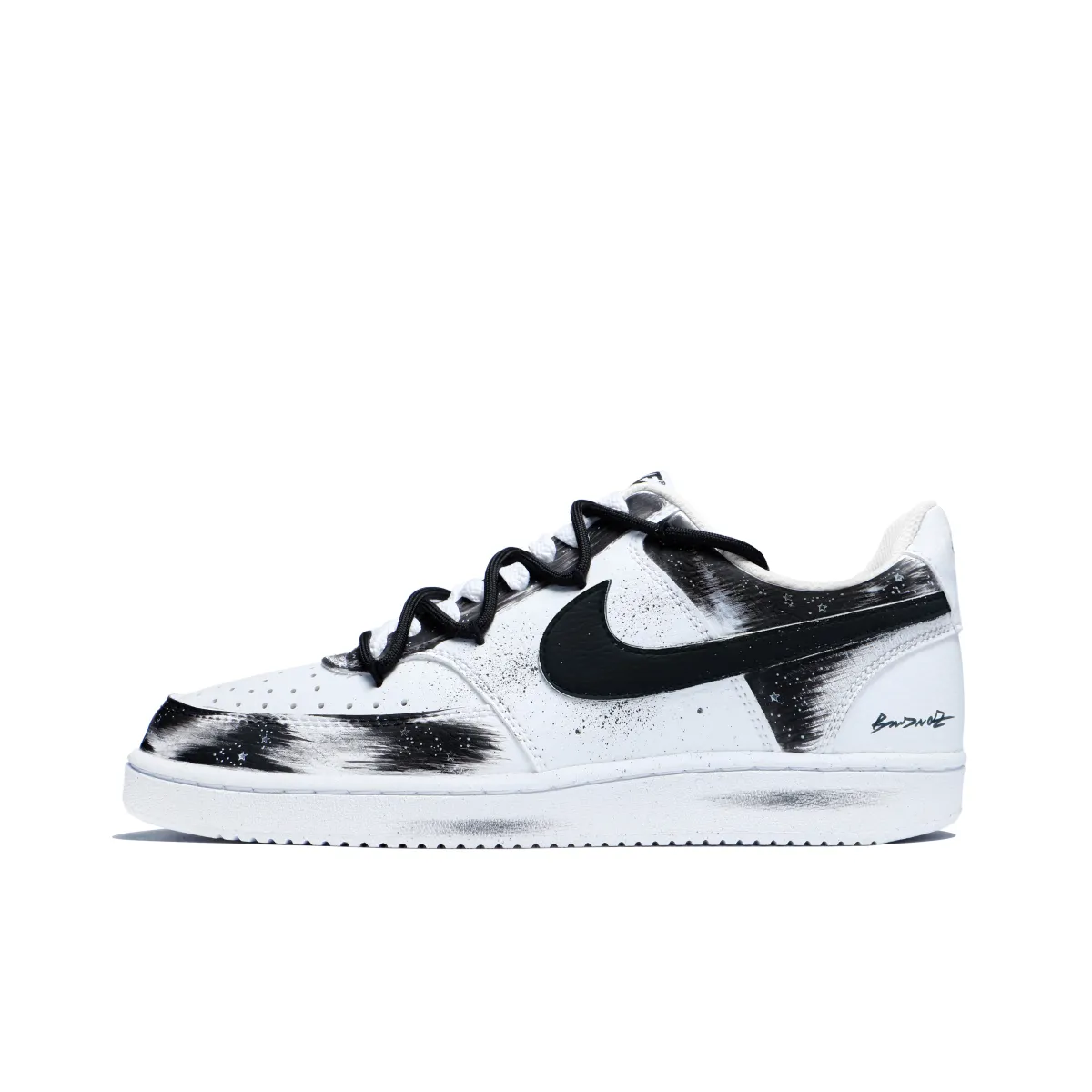 Nike Court Vision 1 Low top Skateboard Shoes Men's Black White