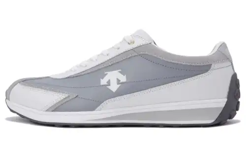 DESCENTE Cron Racer Cushioning Abrasion Resistant Cushioning, Wear Resistant Low top Skateboard Shoes Unisex Gray White