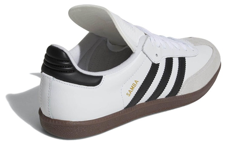 Мужские кеды adidas originals Samba Classic (бело-черные) — Белый / чёрный — фото 4