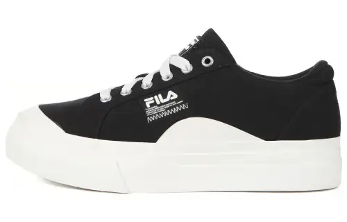 FILA Thick Sole Skateboarding Shoes Black White Version