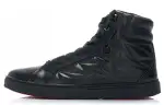Li Ning Cushioning Slip Resistant Abrasion Resistant High top Skateboard Shoes Men's Pure Black