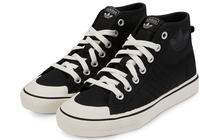 Женские кеды adidas originals NIZZA Hi (черные) — фото 3