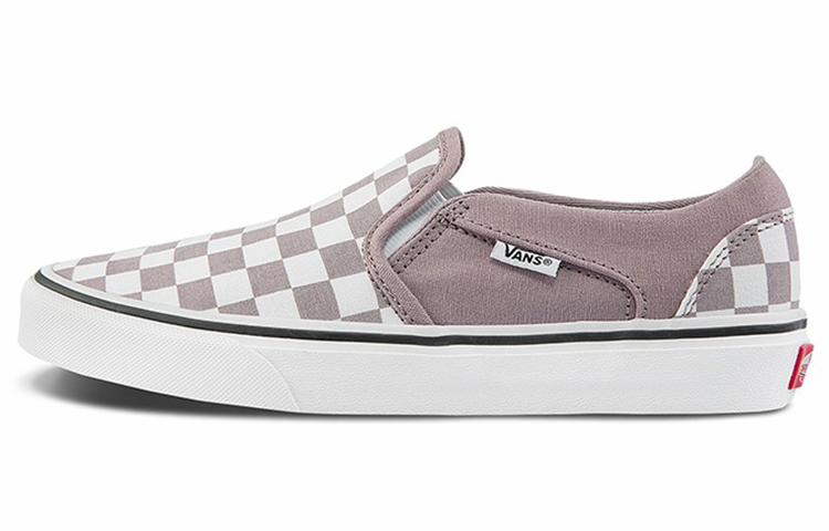 Женские слипоны Vans Asher Checkerboard (серо-белые)
