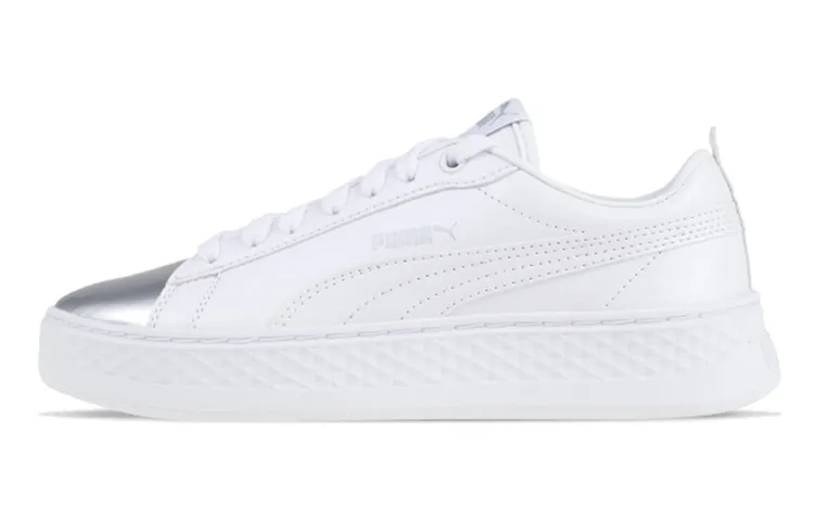 PUMA Smash Platform Classic Skateboarding Shoes Silver Women's