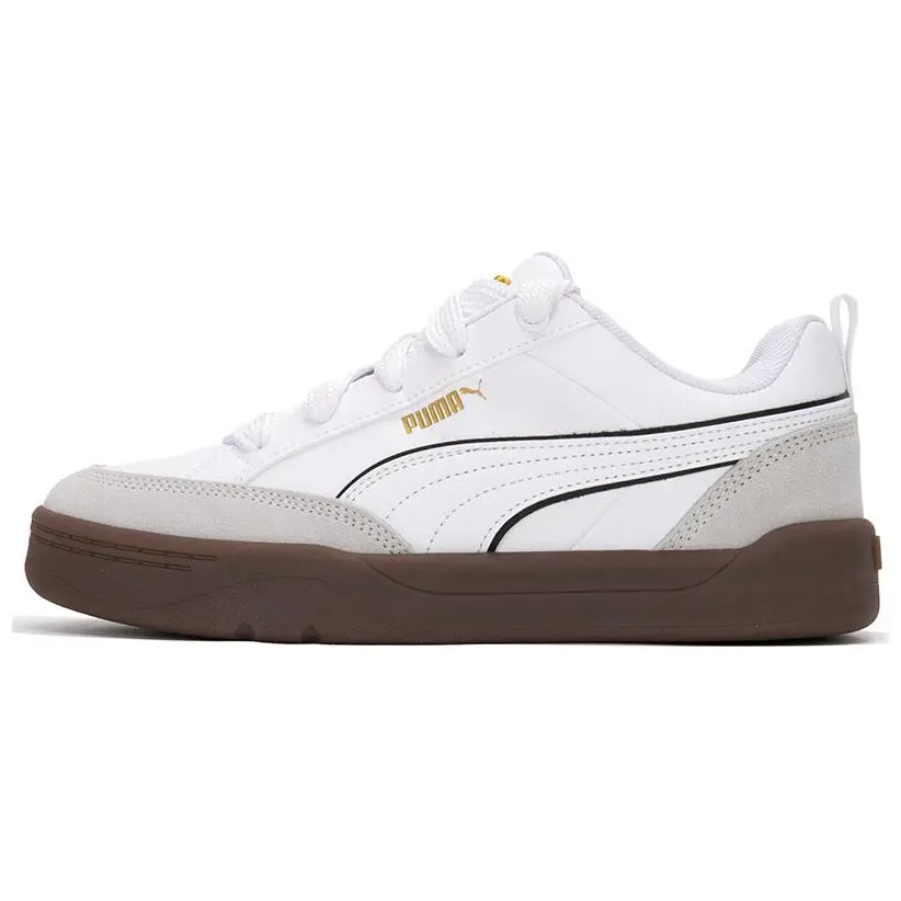 PUMA Park Lifestyle Abrasion Resistant Low top Skateboard Shoes Unisex White Gray