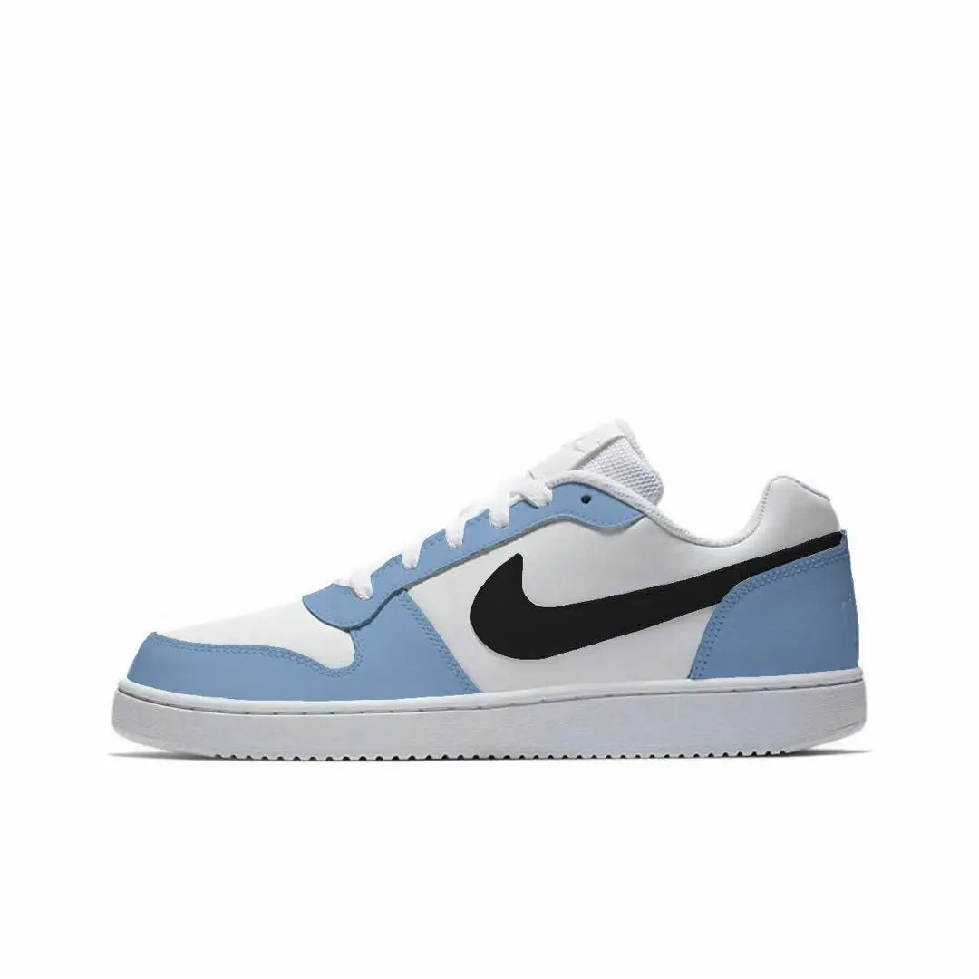Nike EBERNON Night Starfish Starlight Leather Slip Resistant Abrasion Resistant Low top Skateboard Shoes Men's Sky Blue