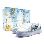 Li Ning Floating Boat Slip Resistant, Abrasion Resistant, Breathable Low top Skateboard Shoes Men's White Blue