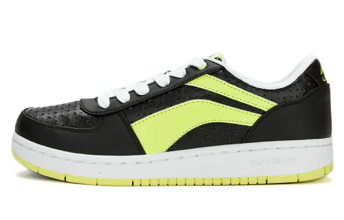 Li Ning Balance Cushioning Slip Resistant Low top Skateboard Shoes Men's Black Yellow
