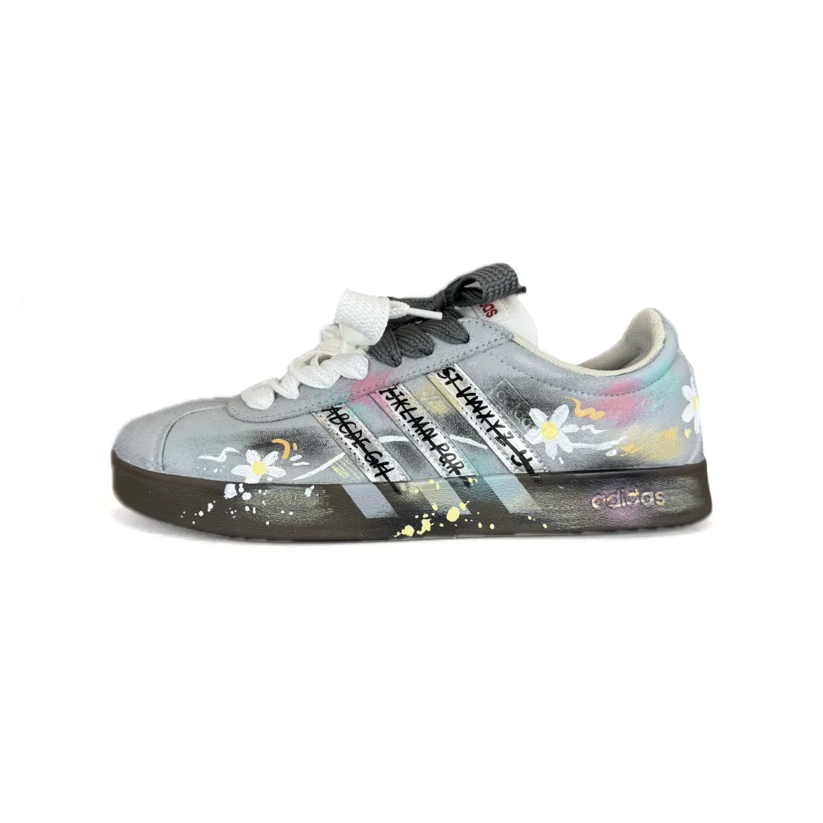 Adidas VL COURT 2.0 Skateboard Shoes Unisex Low Top Gray/Silver/White/Black