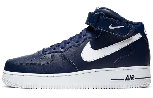 Nike Air Force 1 Air Force One retro casual non-slip lightweight mid-top sneakers men and women same style navy blue