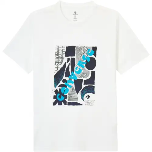Converse T Shirts Men's White Crew Neck Moderate