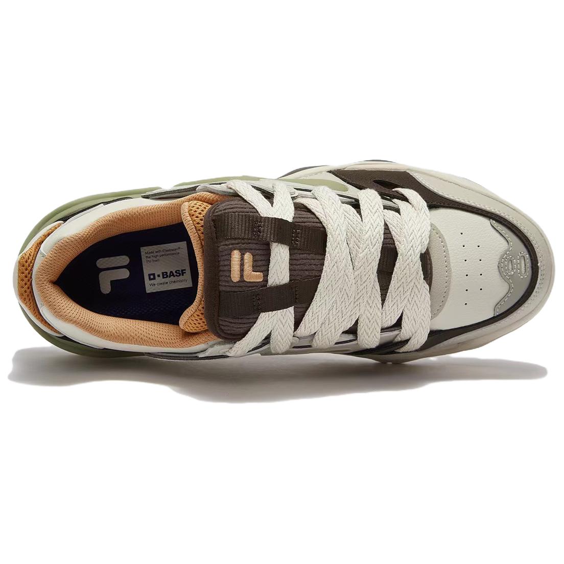 Мужские кеды Fila KICKDX (бежево-коричневые) — Бежевый / коричневый / зелёный — фото 3