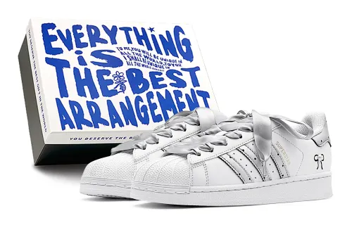 Adidas Originals SUPERSTAR Midsummer Party, Polka Dot Bowknot, Luxury Princess Style Abrasion Resistant Slip Resistant
