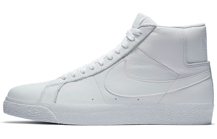 Nike Blazer SB Zoom Leather Wrapped Non-slip Mid-top Shoes Men and Women Pure White