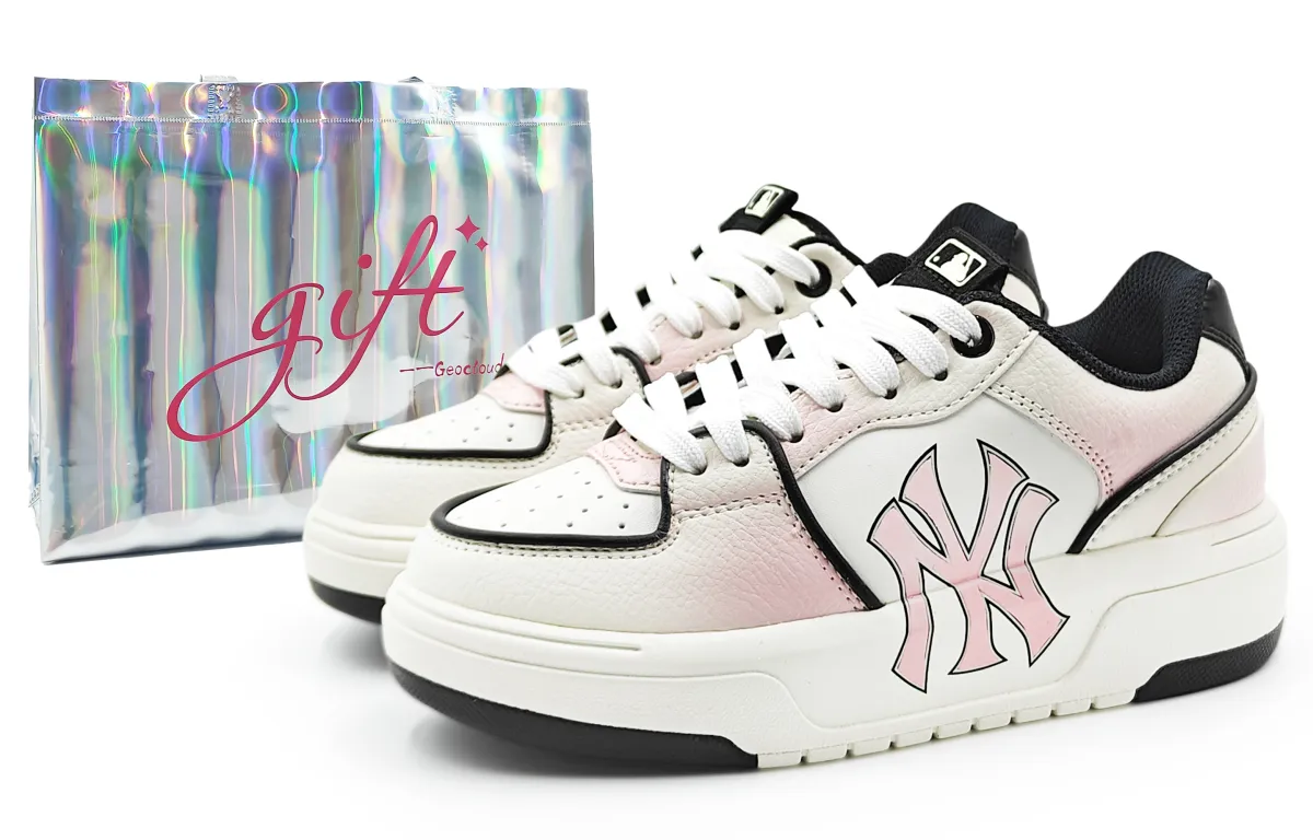 MLB Chunky Liner Abrasion-Resistant Low-top Skateboard Shoes Unisex Light Pink