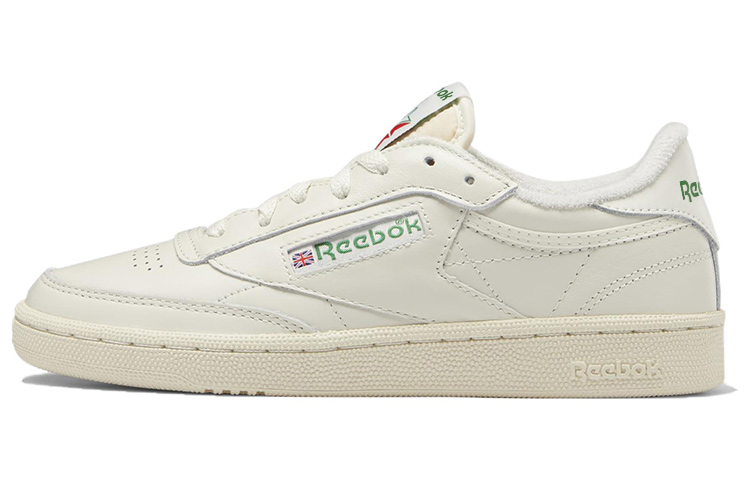 Женские кеды Reebok Club C 85 Vintage (бежево-зеленые)