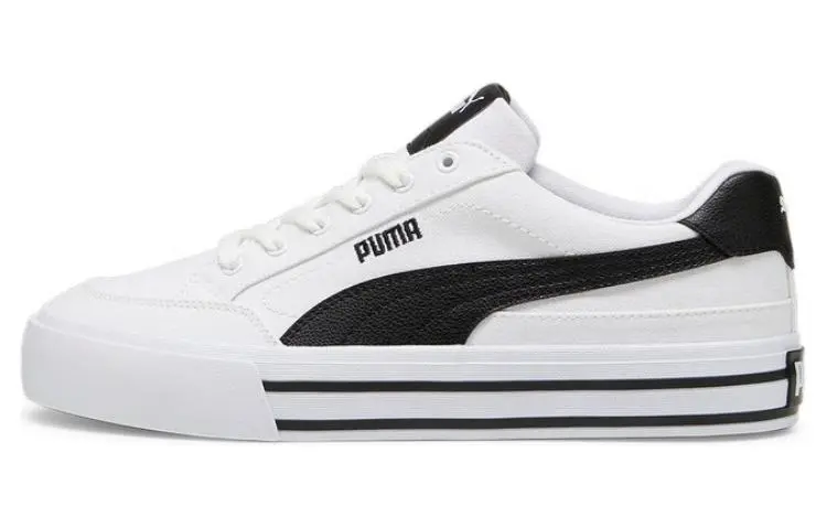 PUMA Court Classic Vulc Fabric Low top Skateboard Shoes Unisex White Black