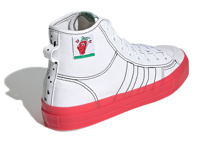 Кеды adidas originals NIZZA Hi Rf (бело-красные) — фото 4