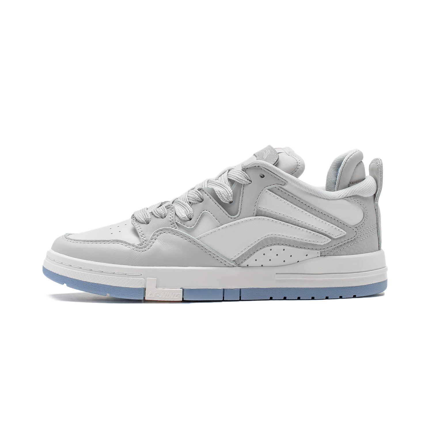 Li Ning Wave PRO Slip Resistant Abrasion Resistant Low top Skateboard Shoes Women's Gray White