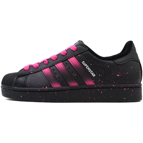 Adidas Originals SUPERSTAR Abrasion Resistant Low top Skateboard Shoes Unisex Black Rose Red