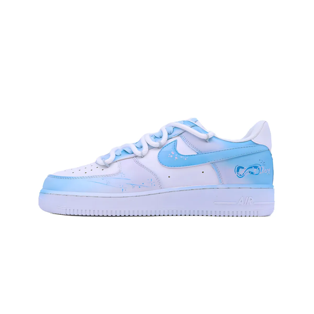 Nike Air Force 1 Singularity, Pandora Slip Resistant Abrasion Resistant Low top Skateboard Shoes Unisex White Blue