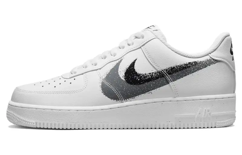 Nike Air Force 1 Low '07 Spray Paint Swoosh White Black Grey