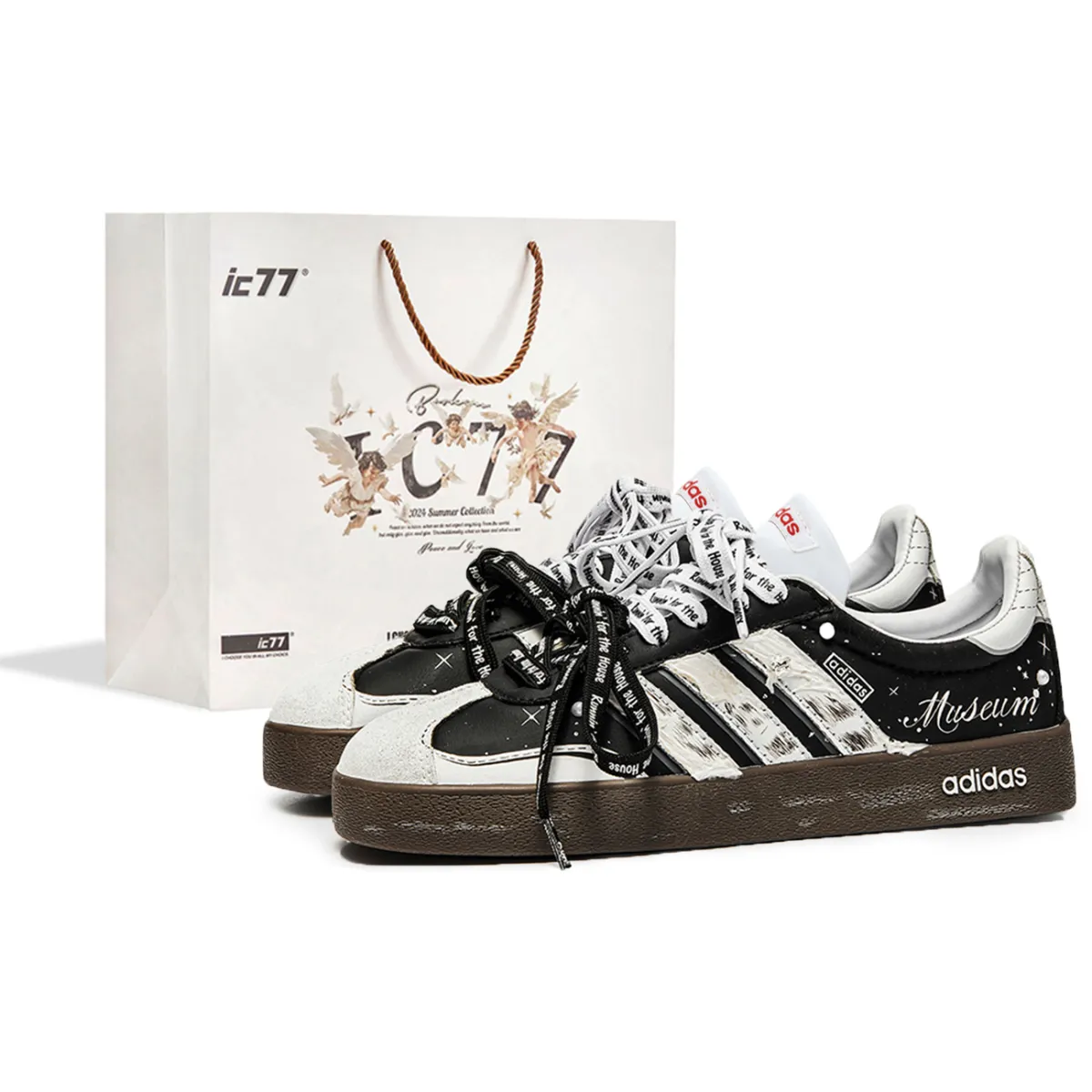Adidas VL COURT 2.0 IC77 Shopping Bag, Starry Love Song Abrasion Resistant Abrasion Resistant Low top Skateboard Shoes