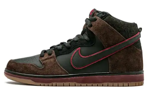 Nike Dunk SB non-slip lightweight high-top sneakers for men and women, black and red