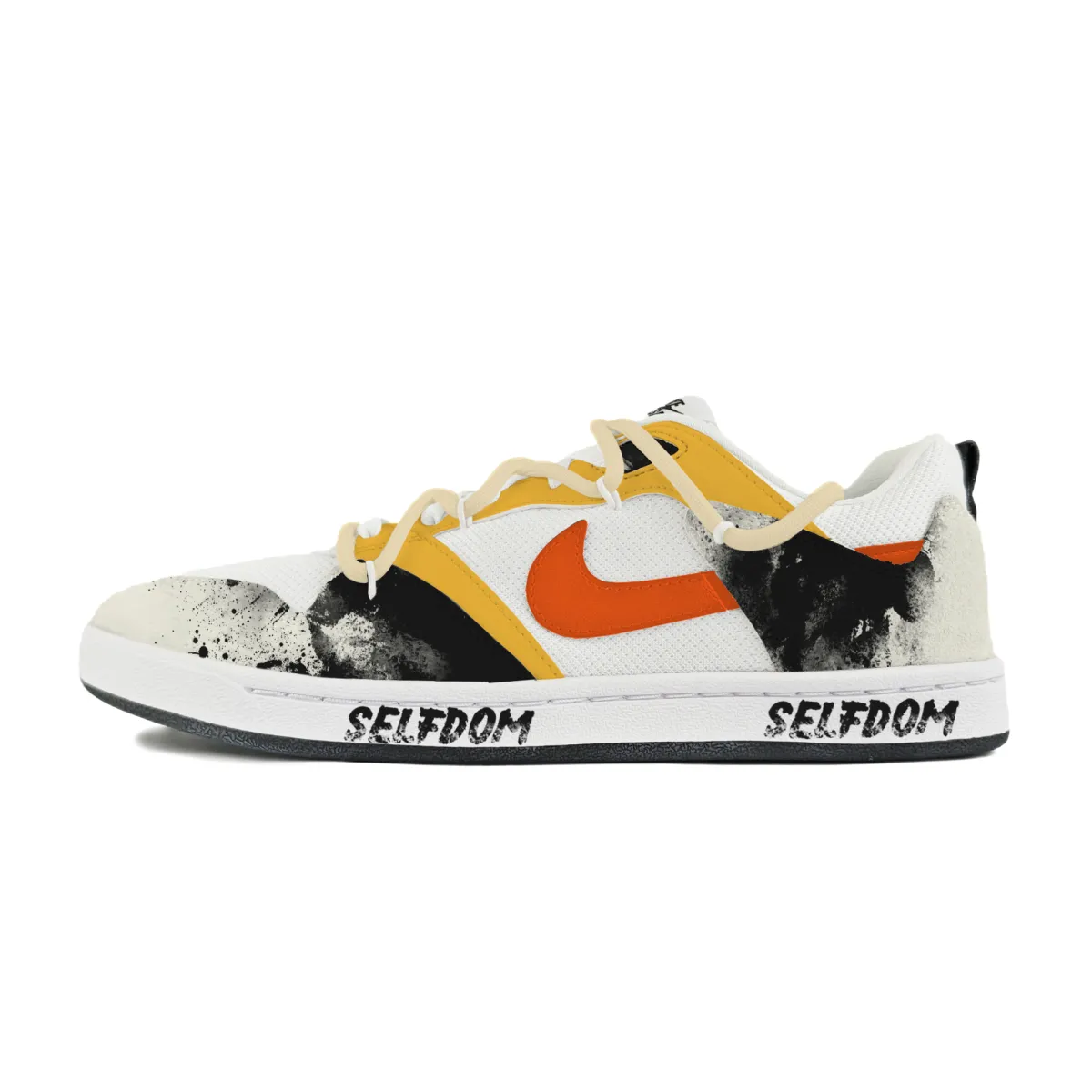 Nike SB Alleyoop Abrasion Resistant Low top Skateboard Shoes Men's White Orange Green