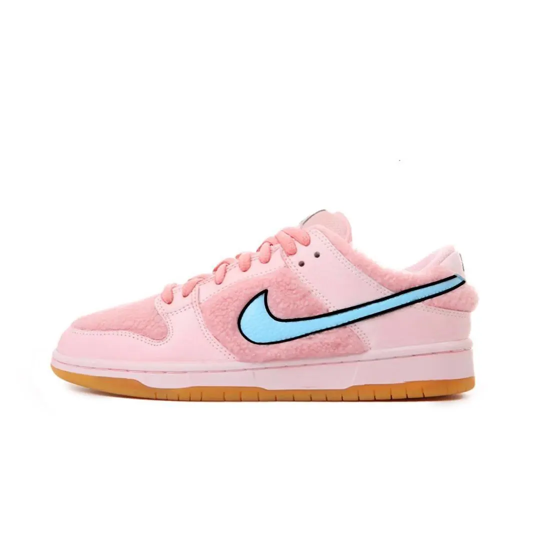 Nike Dunk SB Slip Resistant Low top Skateboard Shoes Unisex Blue Pink