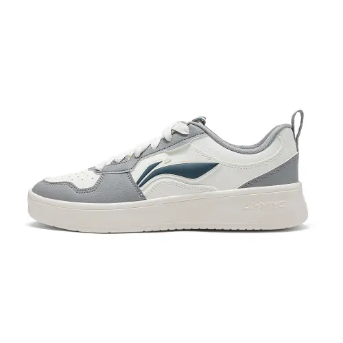 Li Ning First Cloud Abrasion Resistant Slip Resistant Low top Skateboard Shoes Men's Gray White
