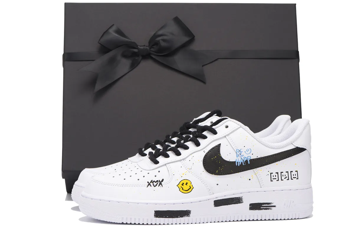 Nike Air Force 1 Coverage Slip Resistant Coverage Slip Resistant Low top Skateboard Shoes Men's Black White
