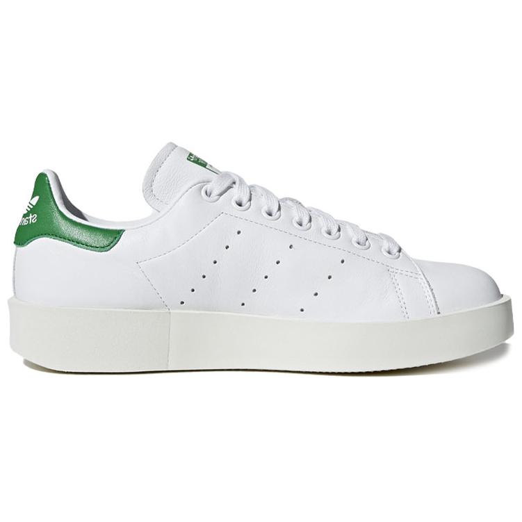 Женские кеды adidas originals STAN SMITH Bold (белые / зеленые) — Белый / зелёный — фото 2
