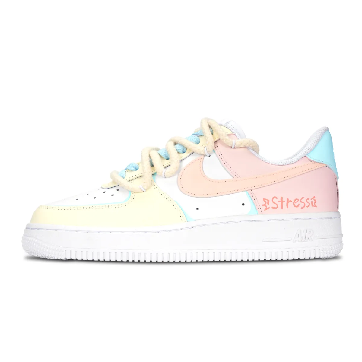 Nike Air Force 1 Candy Deeply In Love Abrasion Resistant Abrasion Resistant Low top Skateboard Shoes Women's Pink White