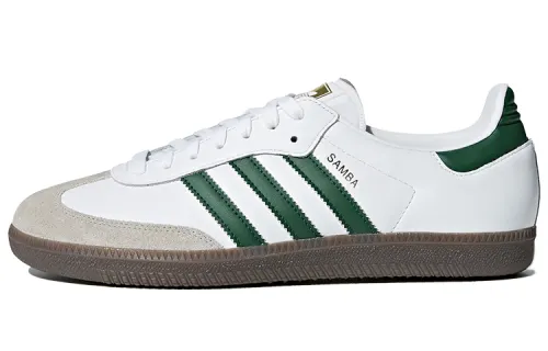 Adidas Originals Samba OG Abrasion Resistant Breathable Low top Skateboard Shoes Men's White Green