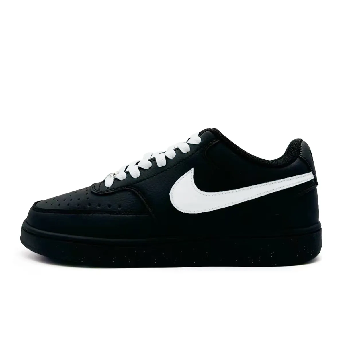Nike Court Vision Abrasion Resistant Abrasion Resistant Low top Skateboard Shoes Unisex Black White