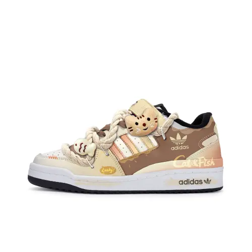 Adidas Originals FORUM Freedom Panda, Butter Kitten Synthetic Leather Slip Resistant Abrasion Resistant Low top