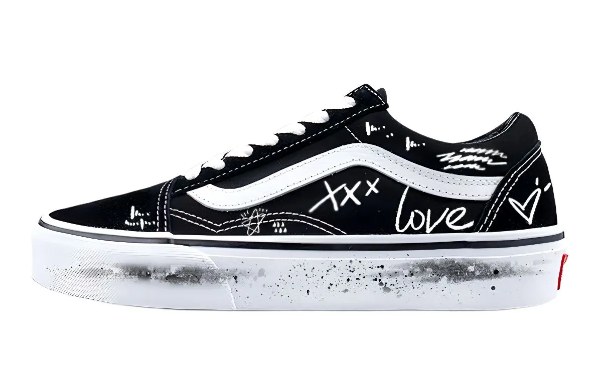Vans Old Skool Slip Resistant Low top Skateboard Shoes Unisex Black White