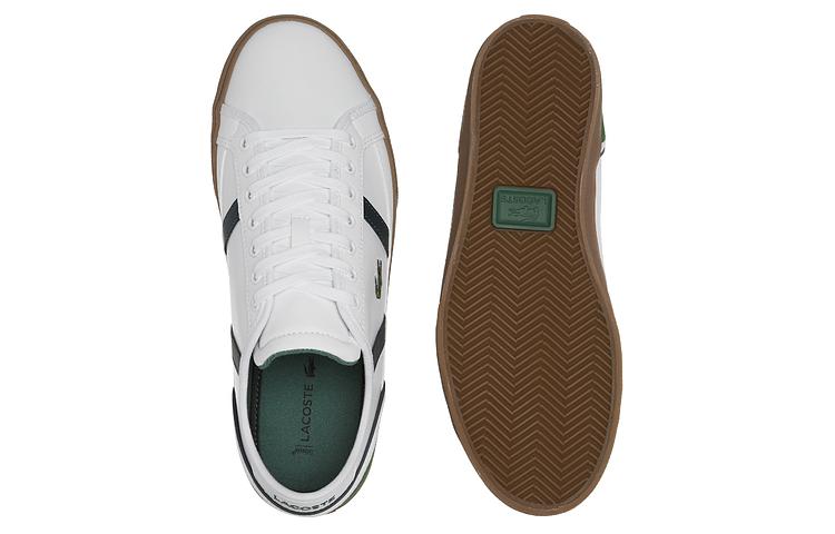 LACOSTE Leather, Cow Leather Low top Skateboard Shoes Men's White