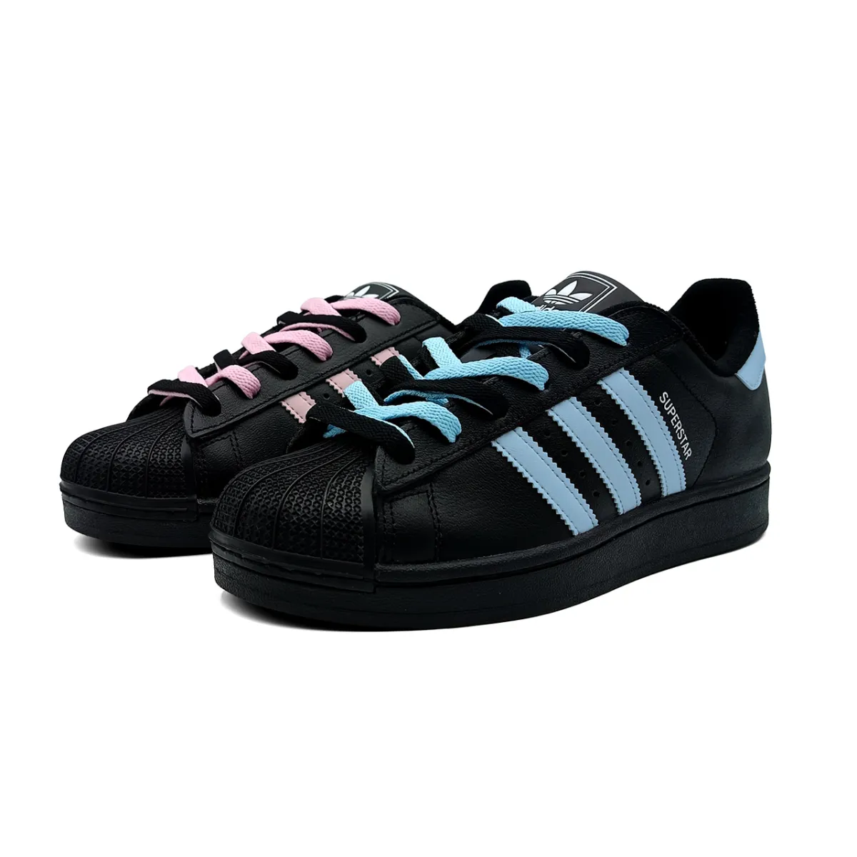 Adidas Originals Superstar 2 Youth All Day Low top Skateboard Shoes Women's Blue Pink