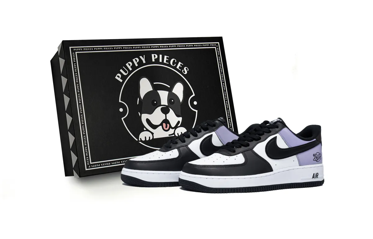 Nike Air Force 1 Puppy Fragment, Special Shoe Box Low top Skateboard Shoes Men's White Purple
