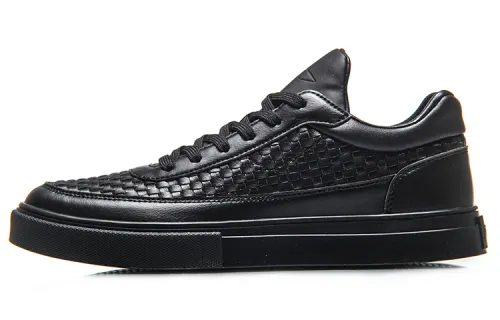 Li Ning Synthetic Leather Slip Resistant Breathable Lightweight Balance Abrasion Resistant Low top Skateboard Shoes