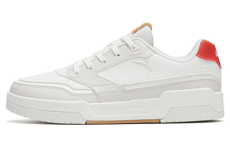 Anta Fashion Trend Slip Resistant Abrasion Resistant Low top Skateboard Shoes Women's White Brown Red