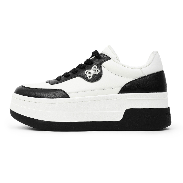 Ann Andelman Arcade Blanc Cow Split Leather Height Increasing Low top Skateboard Shoes Women's