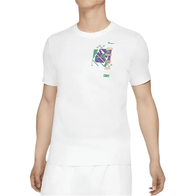Jordan T-Shirts Men's White Crew Neck Moderate Straight Fit